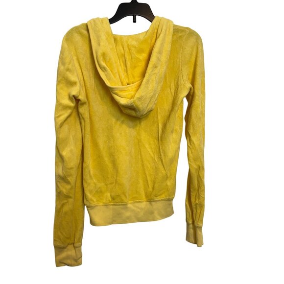 Vintage Y2K Juicy Couture Velour Hoodie Women’s Small Yellow Cotton/Poly Blend - Picture 2 of 6